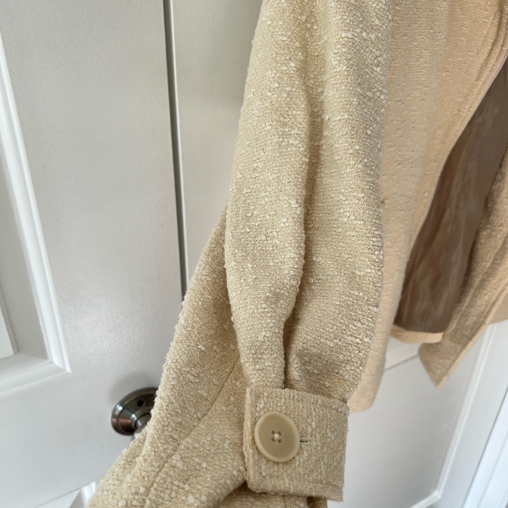 Banana Republic Oversized Balmacaan Jacket in Ivory Size Large - Picture 5 of 7